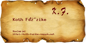 Koth Füzike névjegykártya